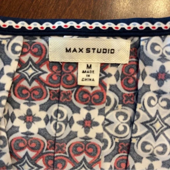 Max Studio red white blue sleeveless summer dress. Size M - Picture 3 of 3